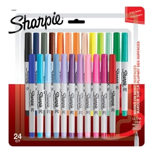 Marcadores permanentes Sharpie, punta ultrafina, colores surtidos, 24 piezas