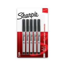 Sharpie Permanent Markers, Ultra Fine Point, Black, 5 Count