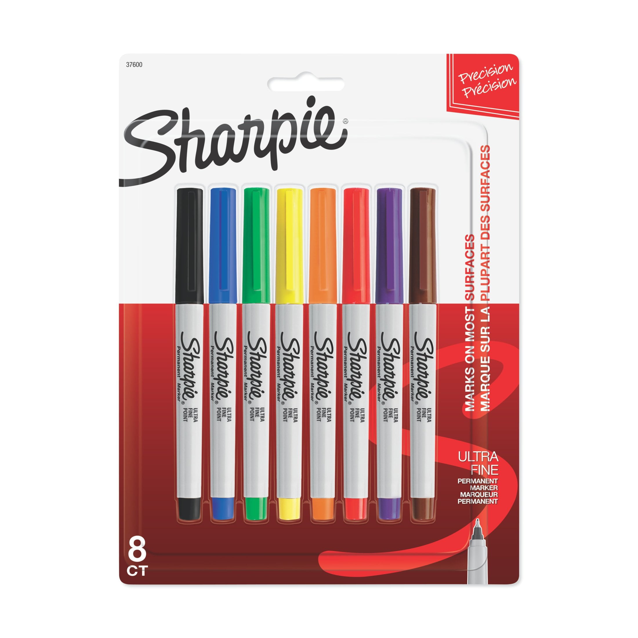 Sharpie Permanent Markers, Ultra Fine Point, Classic Colors, 8 Count