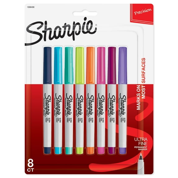 Sharpie Permanent Markers, Ultra Fine Point, Fashion Colors, 8 Count