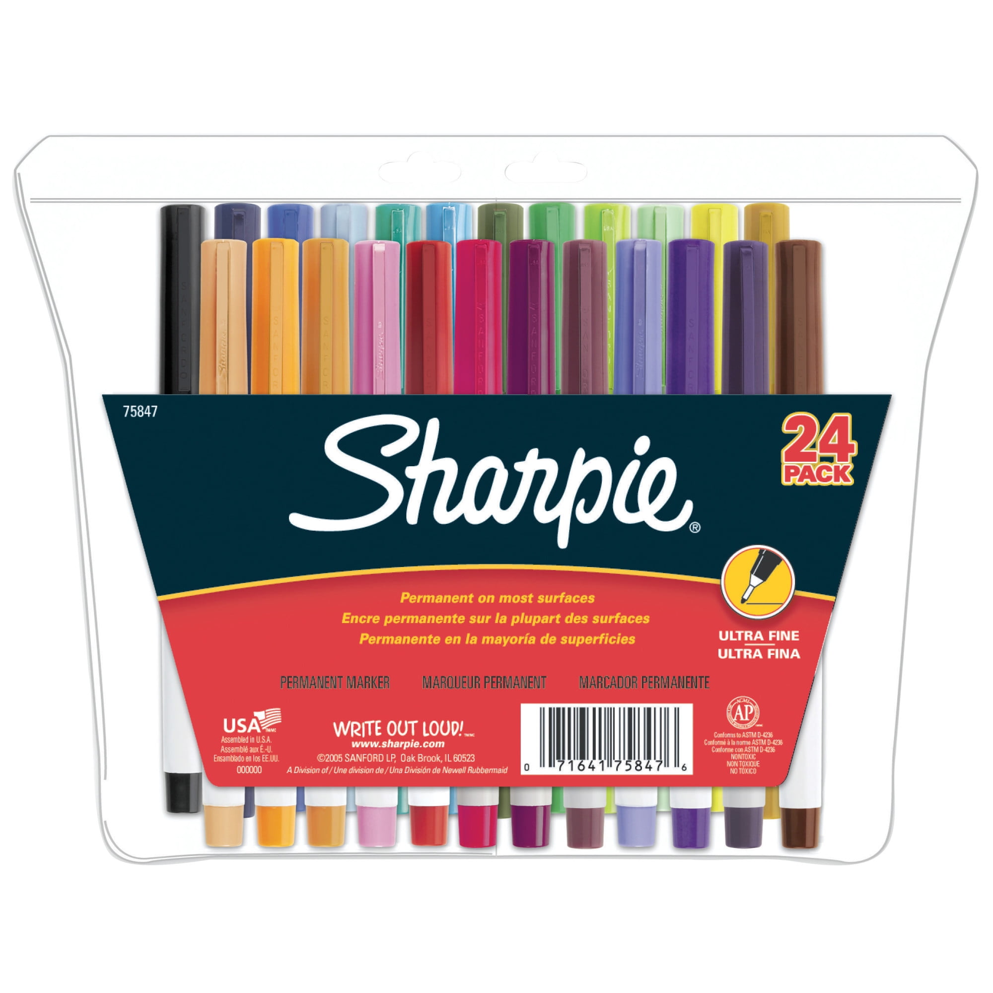 Sharpie Permanent Markers Ultra Fine Point MultiColor 24 Count New, open box