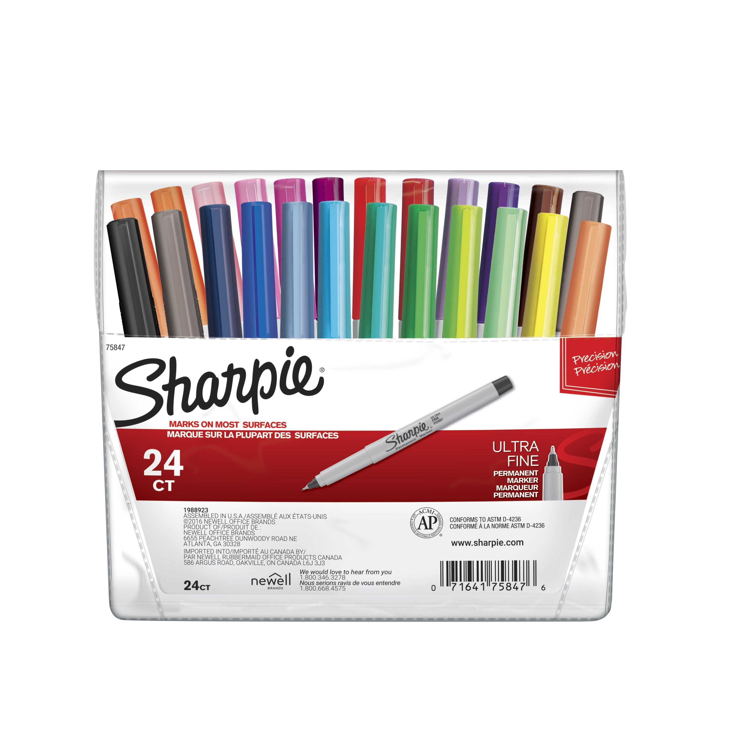 Sharpie Permanent Markers with Pouch, Ultra Fine Point, 24 Count