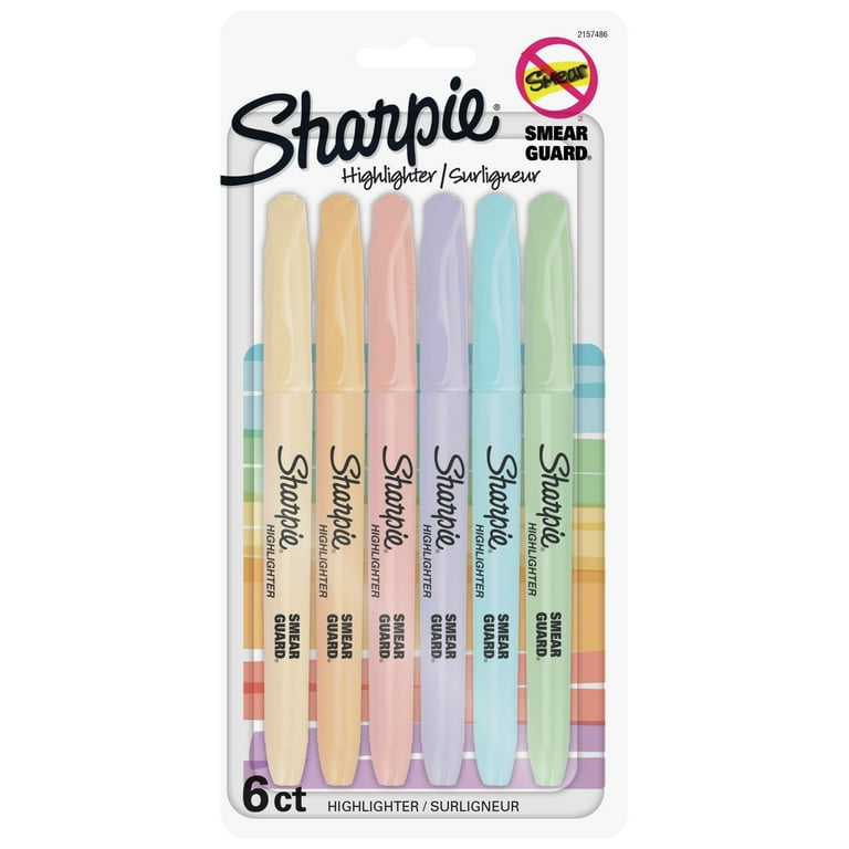 Sharpie Pocket Highlighters Chisel Tip Assorted Mild Pastel Colors Pack of 5