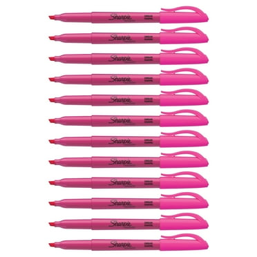 Sharpie Pocket Style Highlighter, Chisel Tip, Fluorescent Pink, 12-Count (Bulk)