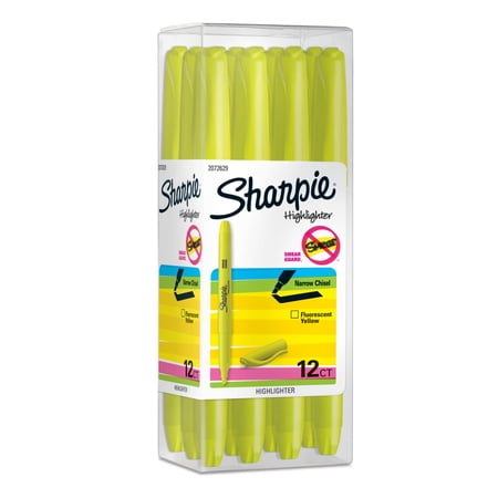 Sharpie Accent Pocket Style Highlighter, Fluorescent Yellow, 12 Count