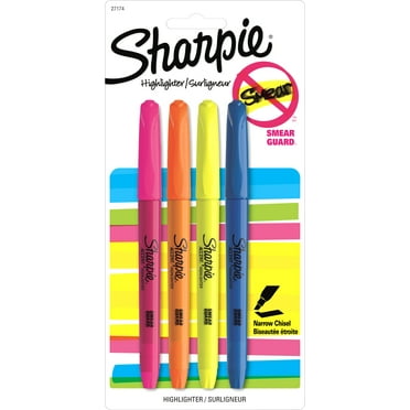 Sharpie Pocket Style Highlighters, Chisel Tip, Assorted, 4 Pack