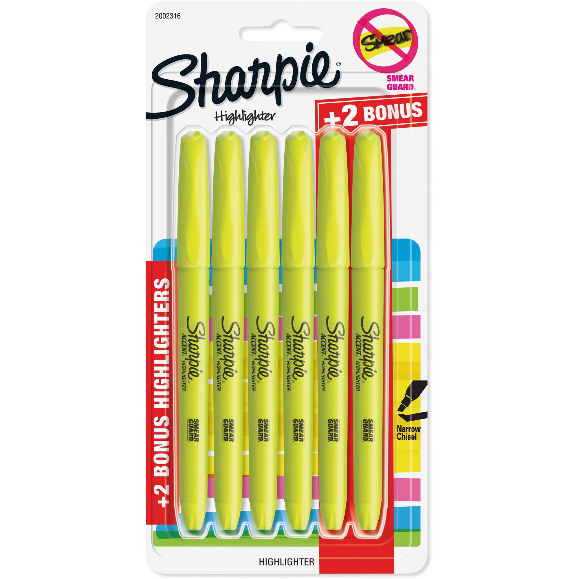 Sharpie Pocket Style Highlighters, Chisel Tip, Yellow Color
