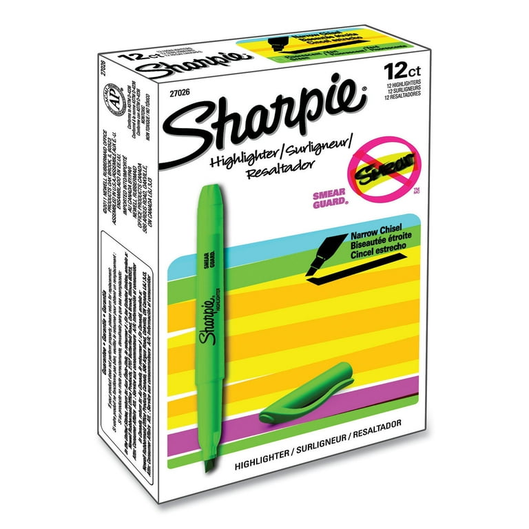Pocket Style Highlighters, Fluorescent Green Ink, Chisel Tip, Green Barrel, Dozen Pocket Style Highlighters, Fluorescent Green Ink, Chisel Tip, Green Barrel, Dozen