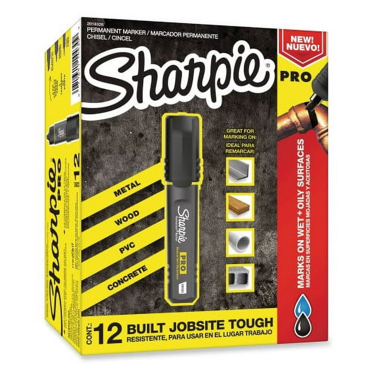 Pro Permanent Marker, Broad Chisel Tip, Black, Dozen Pro Permanent Marker, Broad Chisel Tip, Black, Dozen