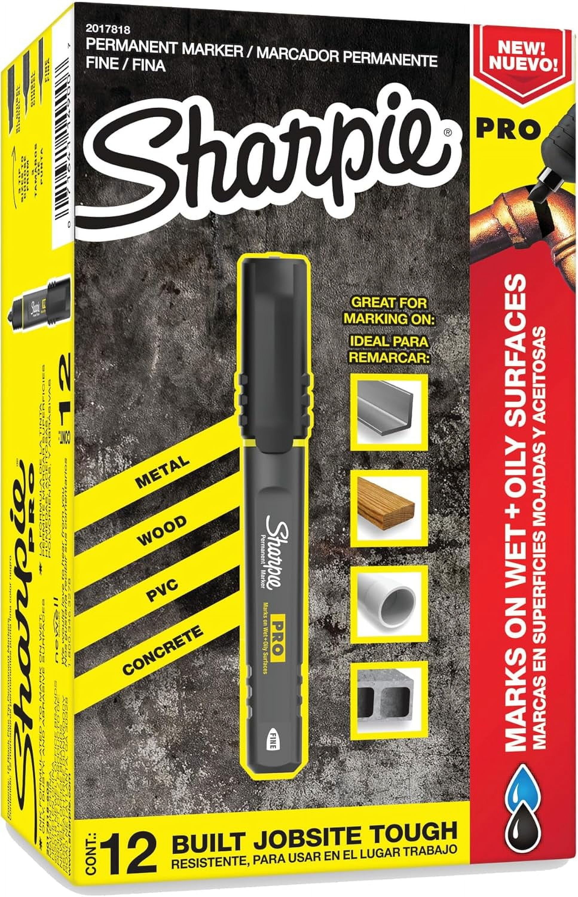 Sharpie Pro Permanent Marker, Fine Point, Black, 12 Count (2017818