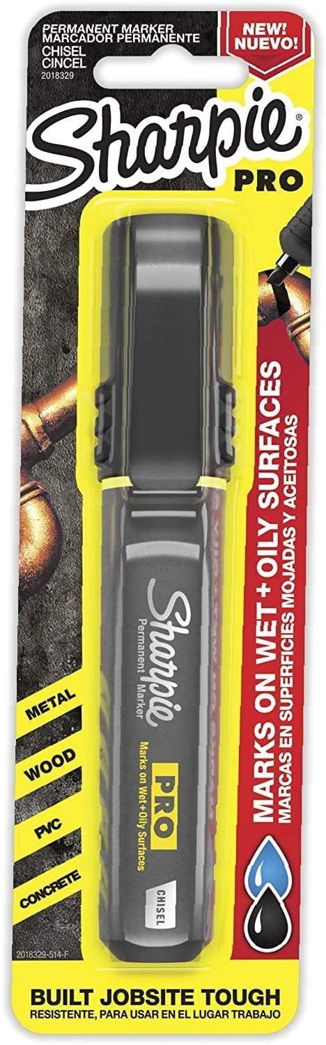 Sharpie Pro Permanent Marker, Medium, Chisel Tip, Black Marker 2018329 - New