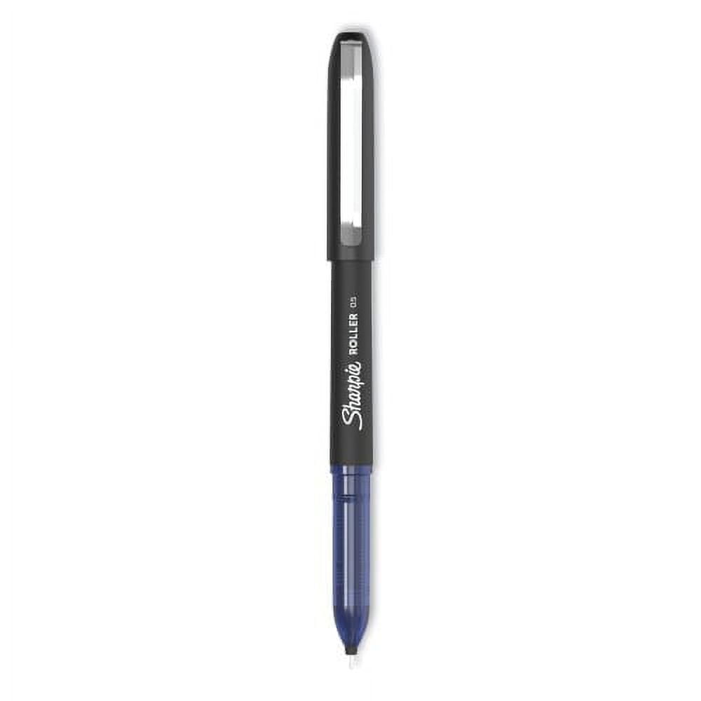 Professional Design Roller Ball Pen, Stick, Fine 0.5 mm, Black Ink, Black Barrel, Dozen
