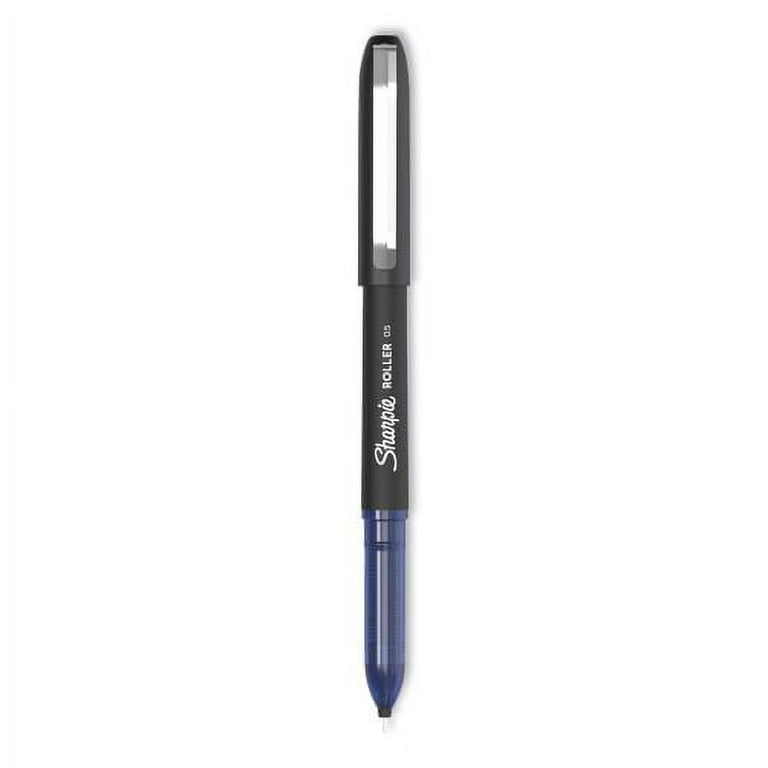 Professional Design Roller Ball Pen, Stick, Fine 0.5 mm, Black Ink, Black Barrel, Dozen