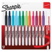 Sharpie Retractable Permanent Markers, Fine Point, Assorted Colors, 12 Count