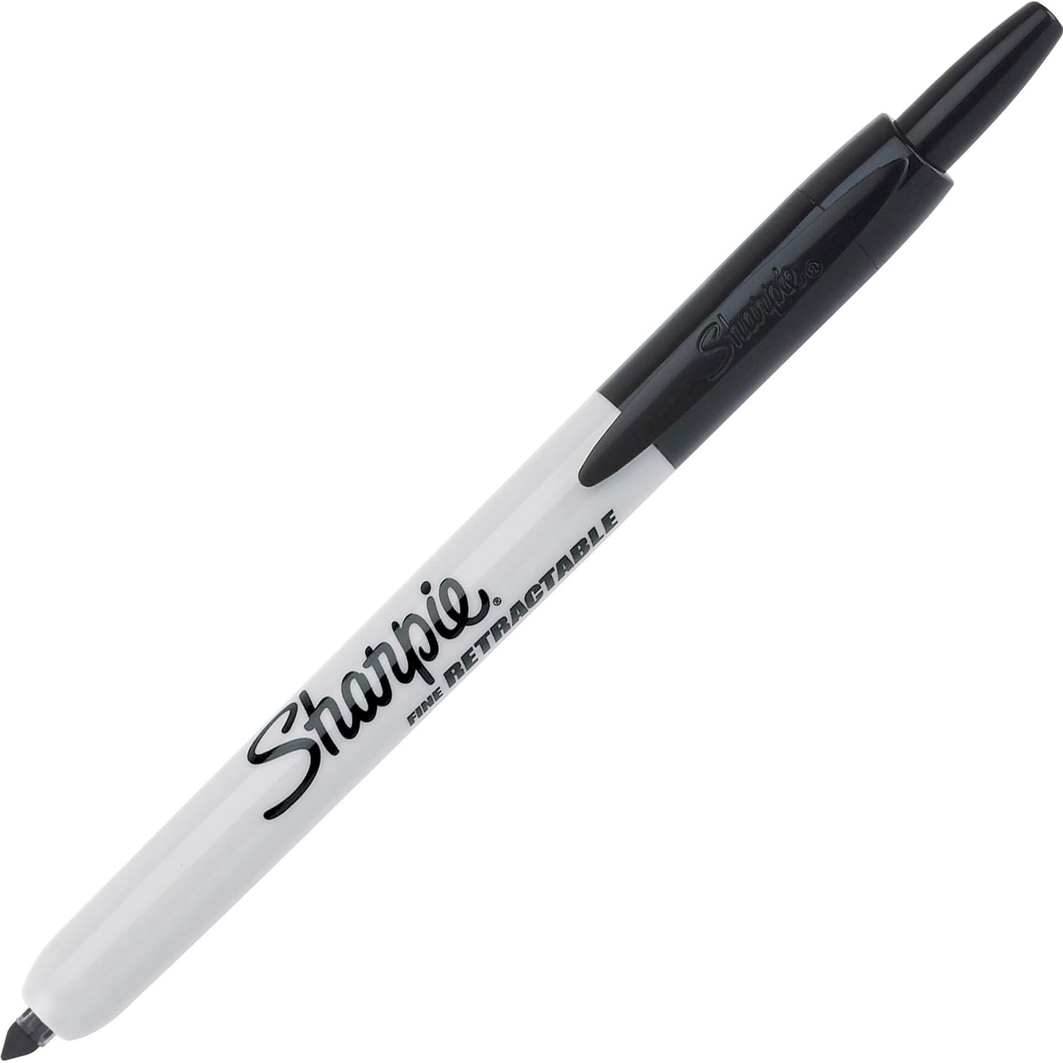 SHARPIE Retractable Permanent Markers, Fine Point, Black, 12 Count