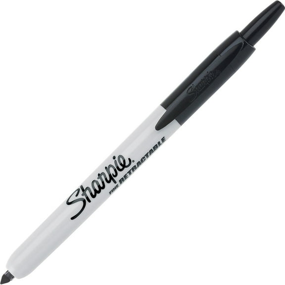 SHARPIE Retractable Permanent Markers, Fine Point, Black, 12 Count