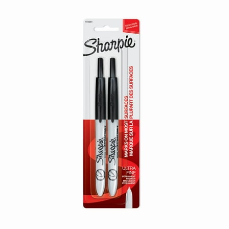 Sharpie Retractable Permanent Markers, Ultra Fine Tip, 2 Count
