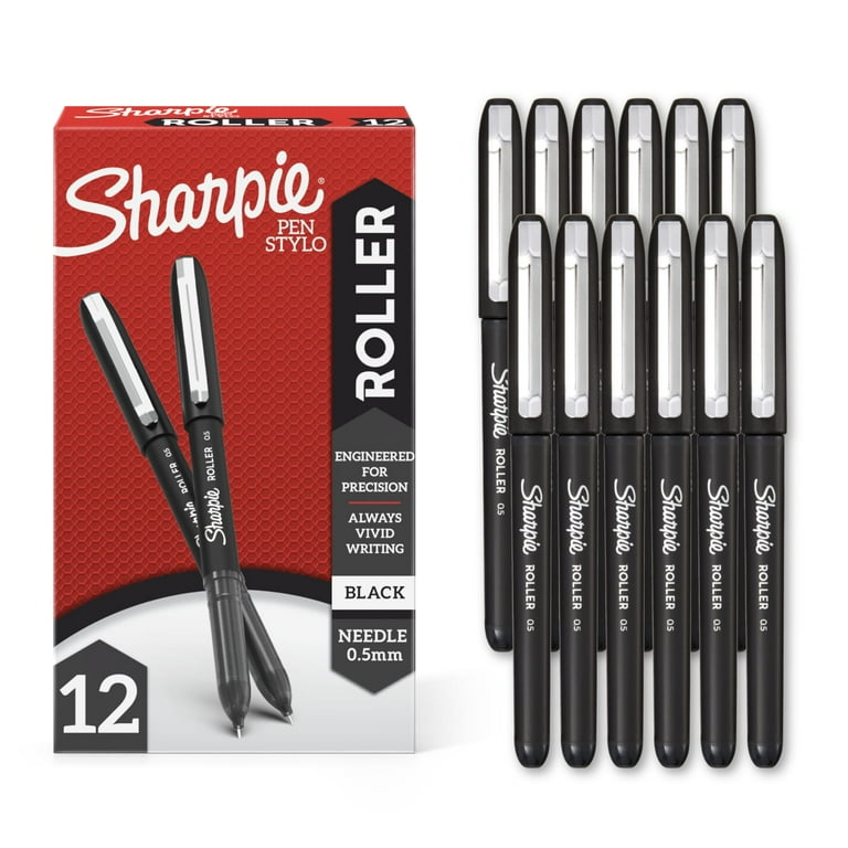 Sharpie RollerBall Pen, Needle Point Precision Pen, Black