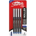 thumbnail image 1 of Sharpie Rollerball Pen, Needle Point (0.5mm) Precision Pen, Blue Ink, 4 Count, 1 of 8