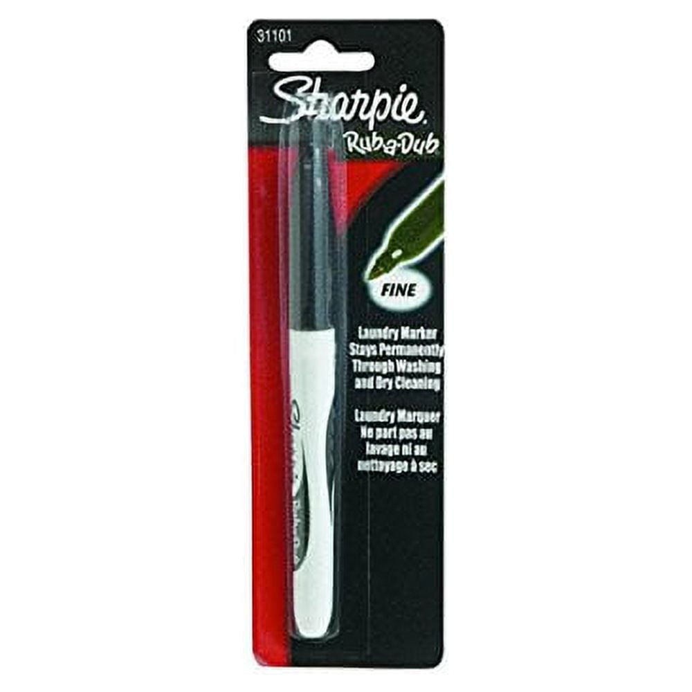  Sharpie Rub-A-Dub Fine Point Laundry Marker, Black, 2 Count  (Pack of 6) 12 Markers Total : Office Products