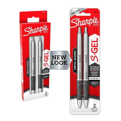 Sharpie S-Gel 2pk Black Ink Gel Pens 0.7mm Medium Tip