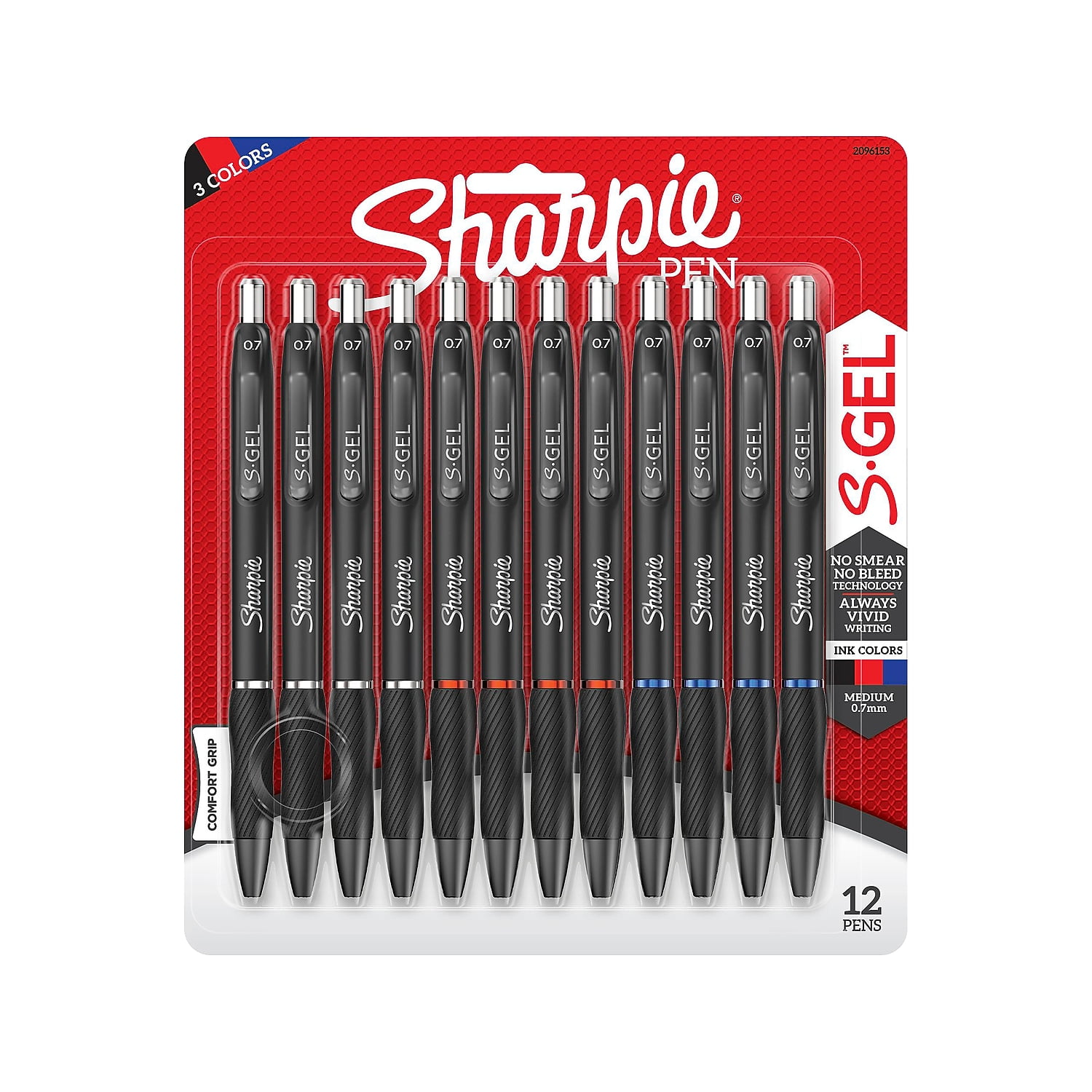 Sharpie S-Gel Retractable Gel Pen Medium Point Assorted Ink Dozen (2096153)