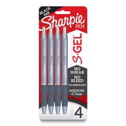 Sharpie S-Gel, Gel Pens, Medium Point - 0.7 mm, Frost Blue Barrel, Black Gel Ink Pens, 4 Count