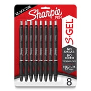 Sharpie S-Gel Gel Pens, Medium Point 0.7mm, Black, 8 Count