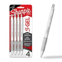Sharpie S-Gel, Gel Pens, Medium Point (0.7mm), Black Ink, Pearl White Barrel, 4 Count