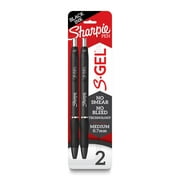 Sharpie S-Gel, Gel Pens, Medium Point (0.7mm), Black Ink Gel Pen, 2 Count