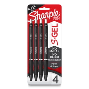 Sharpie S-Gel Pens 0.5 mm Pen Point Size, Black Gel-based Ink, 4-Pack