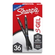 Sharpie S-Gel Pens, Bold Point 1.0mm, Blue Ink, 36 Count