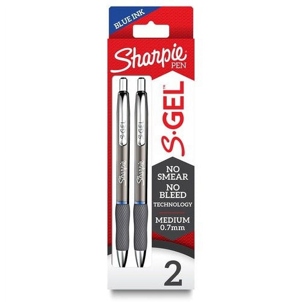 Sharpie SGel Pens, Med, 0.7 mm Pen Point Size, Blue Gel, 2/PK