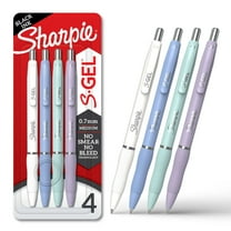 Sharpie S-Gel, Gel Pens, Medium Point (0.7mm), Assorted Fashion Barrels, Black Ink, 4 Count