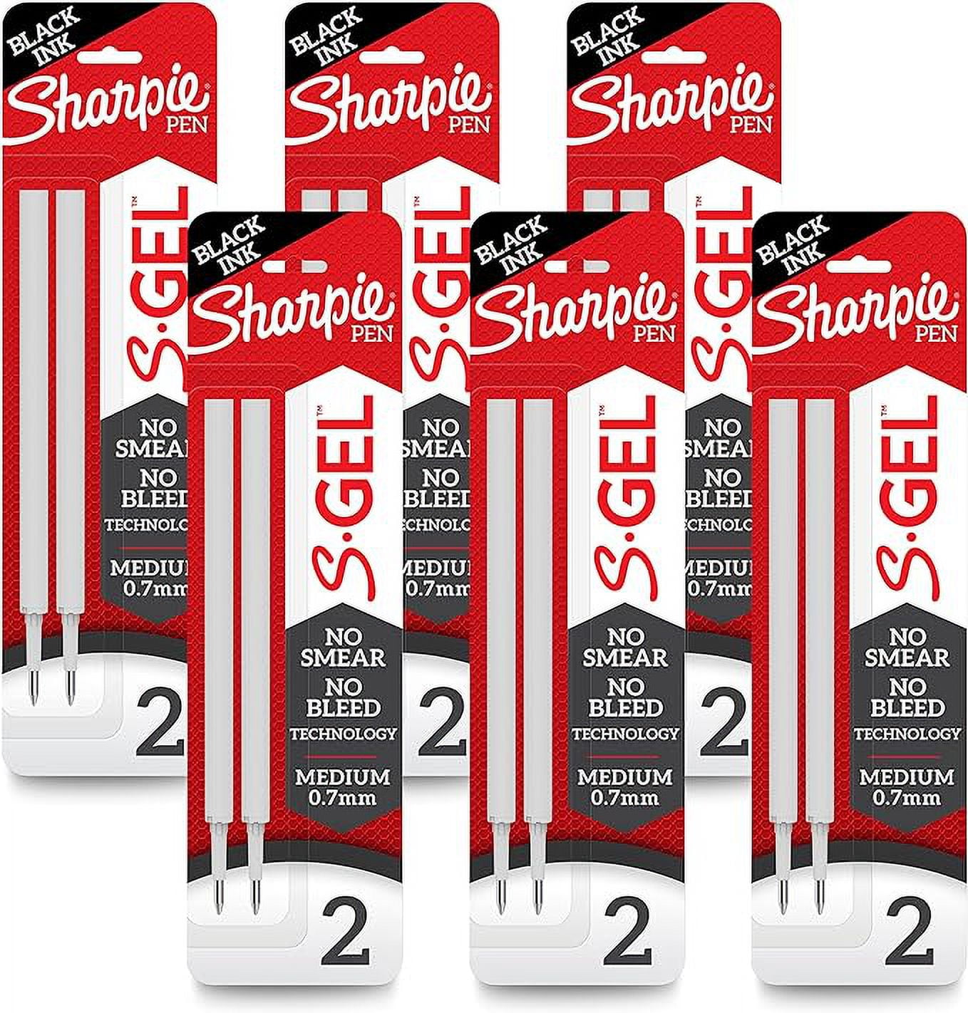 Sharpie SGel Refills, Black Ink Gel Pen Refills, Medium Point (0.7mm