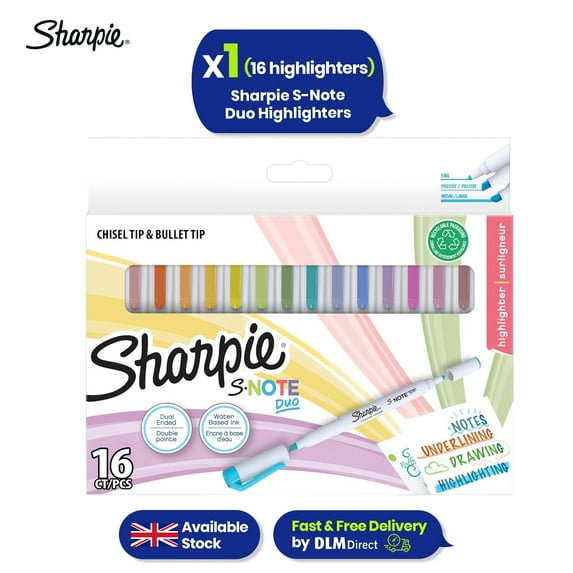 Sharpie S-Note Colouring Pen Highlighters Bullet & Chisel Tips Marker for Drawing Journaling Art