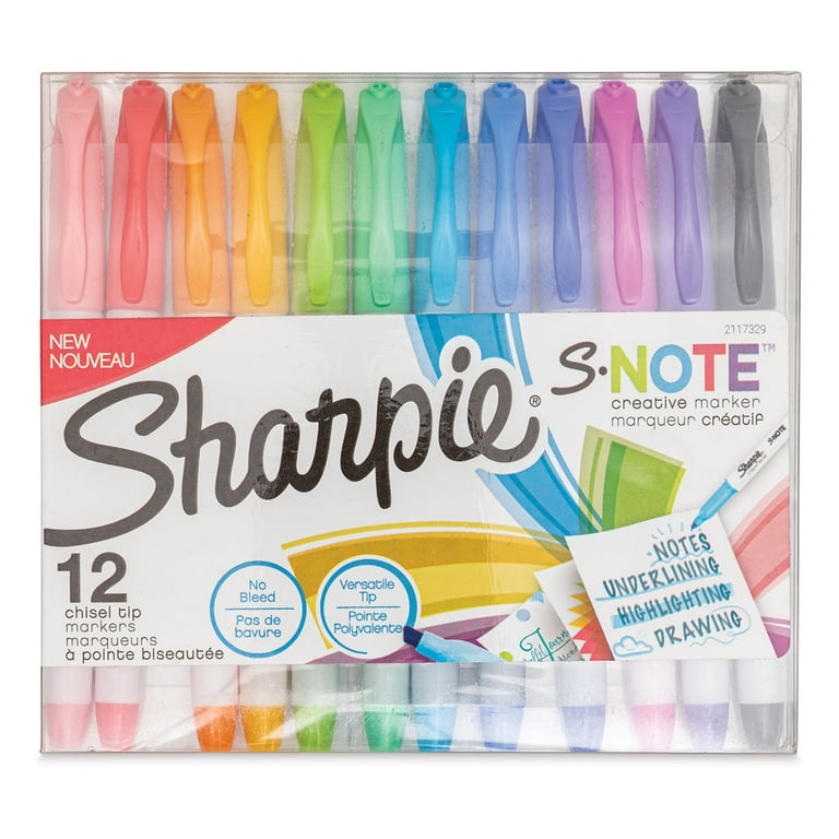 Sharpie S-Note Creative Marker Set, 12-Markers, Highlighter, Assorted  Colors 