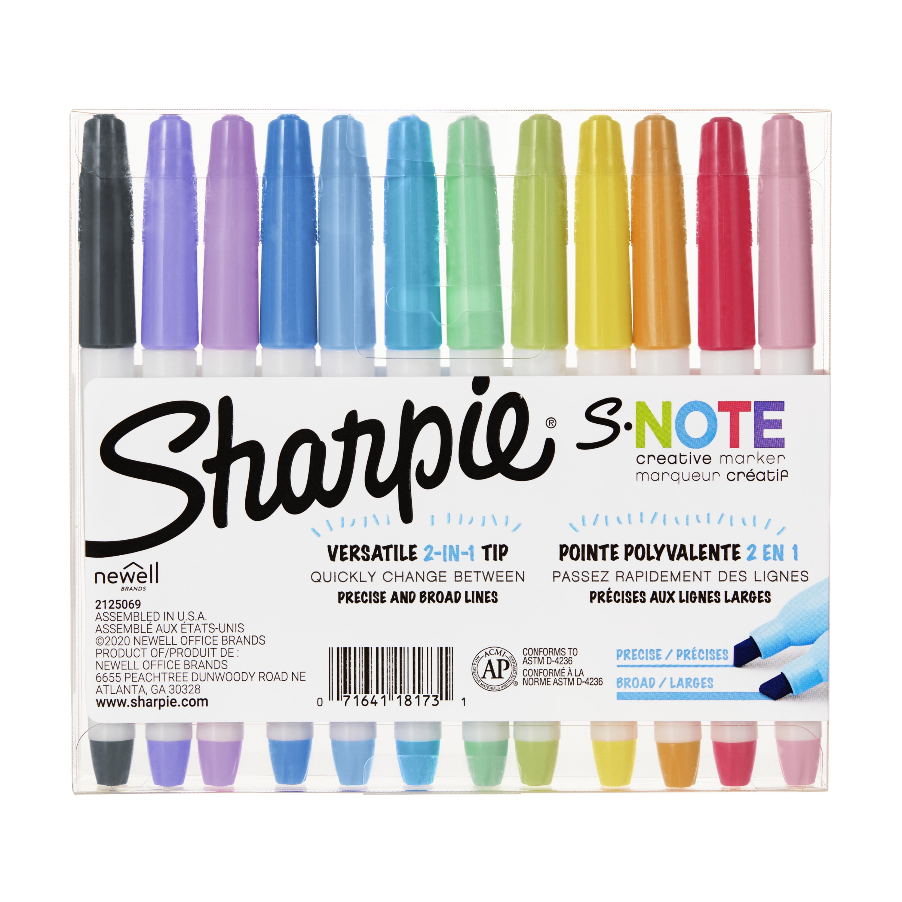 Sharpie S-Note Creative Marker Set, 12-Markers, Highlighter, Assorted Colors