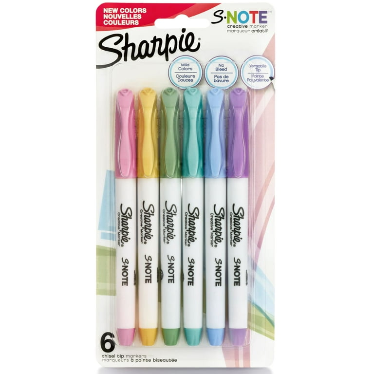 Sharpie S-Note Creative Markers Assorted Colors, Chisel Tip,