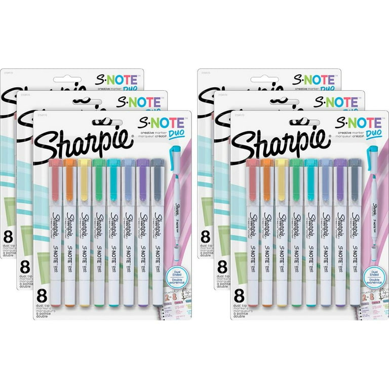 Sharpie S-Note Duo Dual-Tip Markers - Chisel, Bullet Marker Point Style - Assorted - 6 / Box Sharpie S-Note Duo Dual-Tip Markers - Chisel, Bullet Marker Point Style - Assorted - 6 / Box