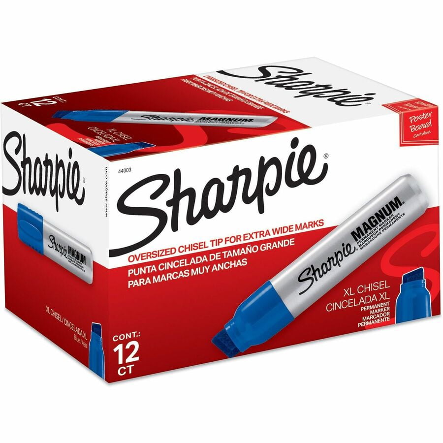Sharpie, SAN44003BX, Magnum Blue Permenant Markers, 12 / Box
