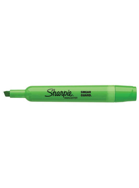 Sharpie Smear Guard Tank Style Highlighters, Green, SAN25026, 12 Pack