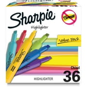 Sharpie Tank Highlighters, Assorted, Chisel Tip, 36 Count