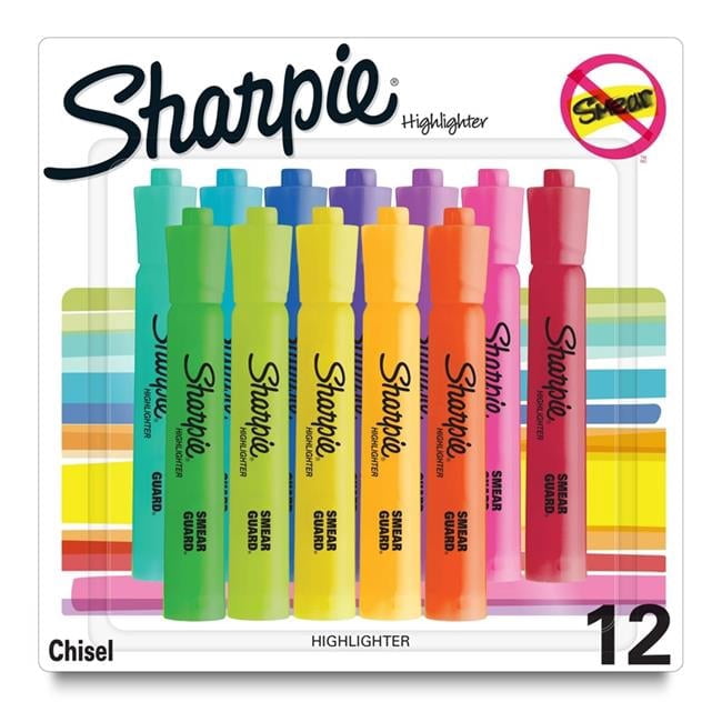 Sharpie Tank Highlighters, Assorted Color - 12 Count