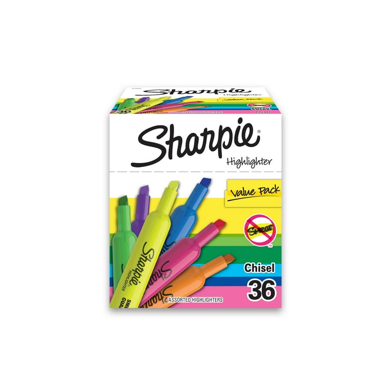 Sharpie Tank Highlighters Chisel Tip Assorted Color Highlighters Value Pack 36 Count