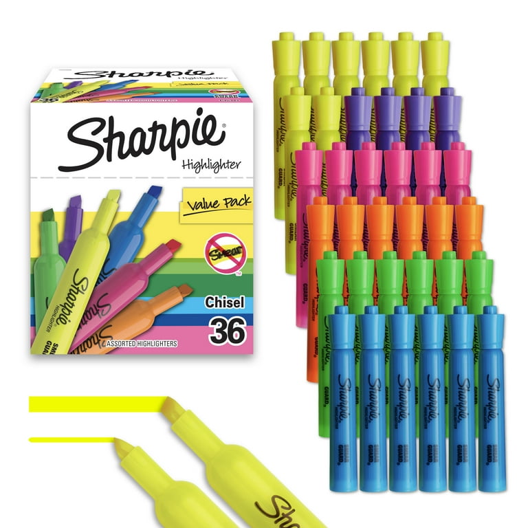 Sharpie Tank Highlighters, Chisel Tip, Assorted Colors, Narrow