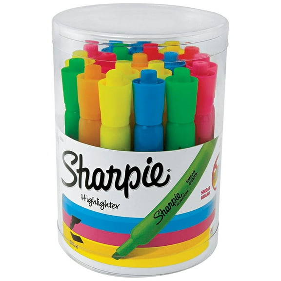 Sharpie Tank Highlighters Chisel Tip Assorted Fluorescent 20/Pack 25018