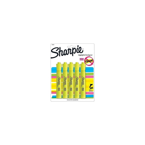 Sharpie Tank Highlighters Chisel Yellow 5/Pack (1809200) 356458