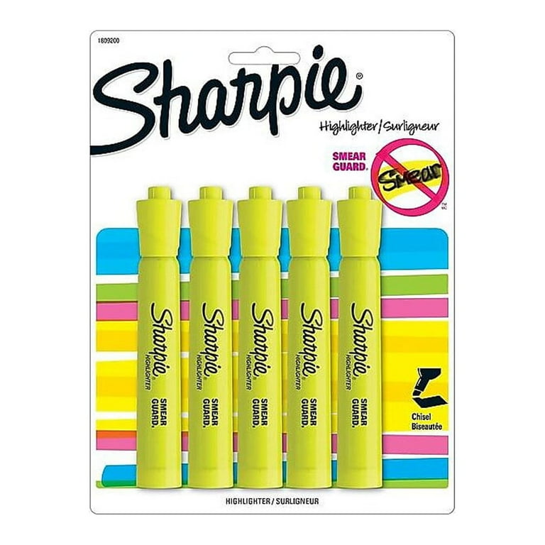 Sharpie Tank Highlighters Chisel Yellow 5/Pack (1809200 Sharpie Tank Highlighters Chisel Yellow 5/Pack (1809200