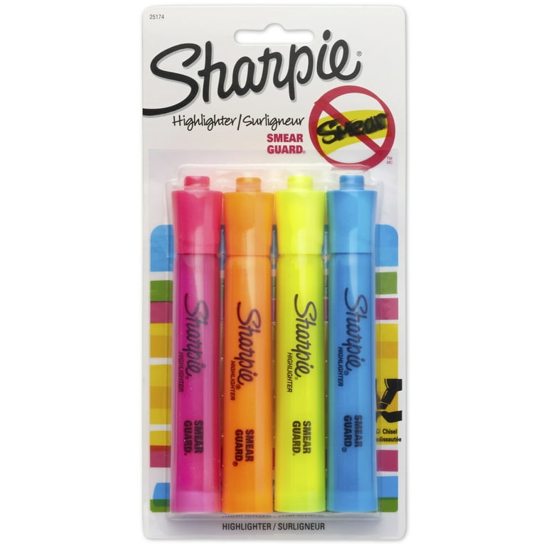 Sharpie Tank Style Accent Highlighters - Chisel Marker Point Style - Yellow, Orange, Pink, Blue - 4 / Pack Sharpie Tank Style Accent Highlighters - Chisel Marker Point Style - Yellow, Orange, Pink, Blue - 4 / Pack